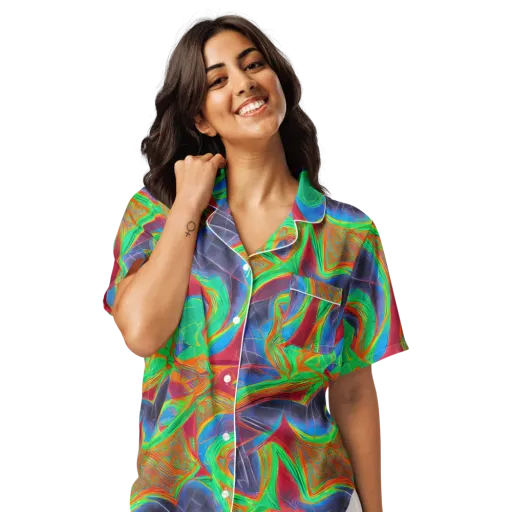 Afterglow Labyrinth on a Women's Short Sleeve Pajama Top