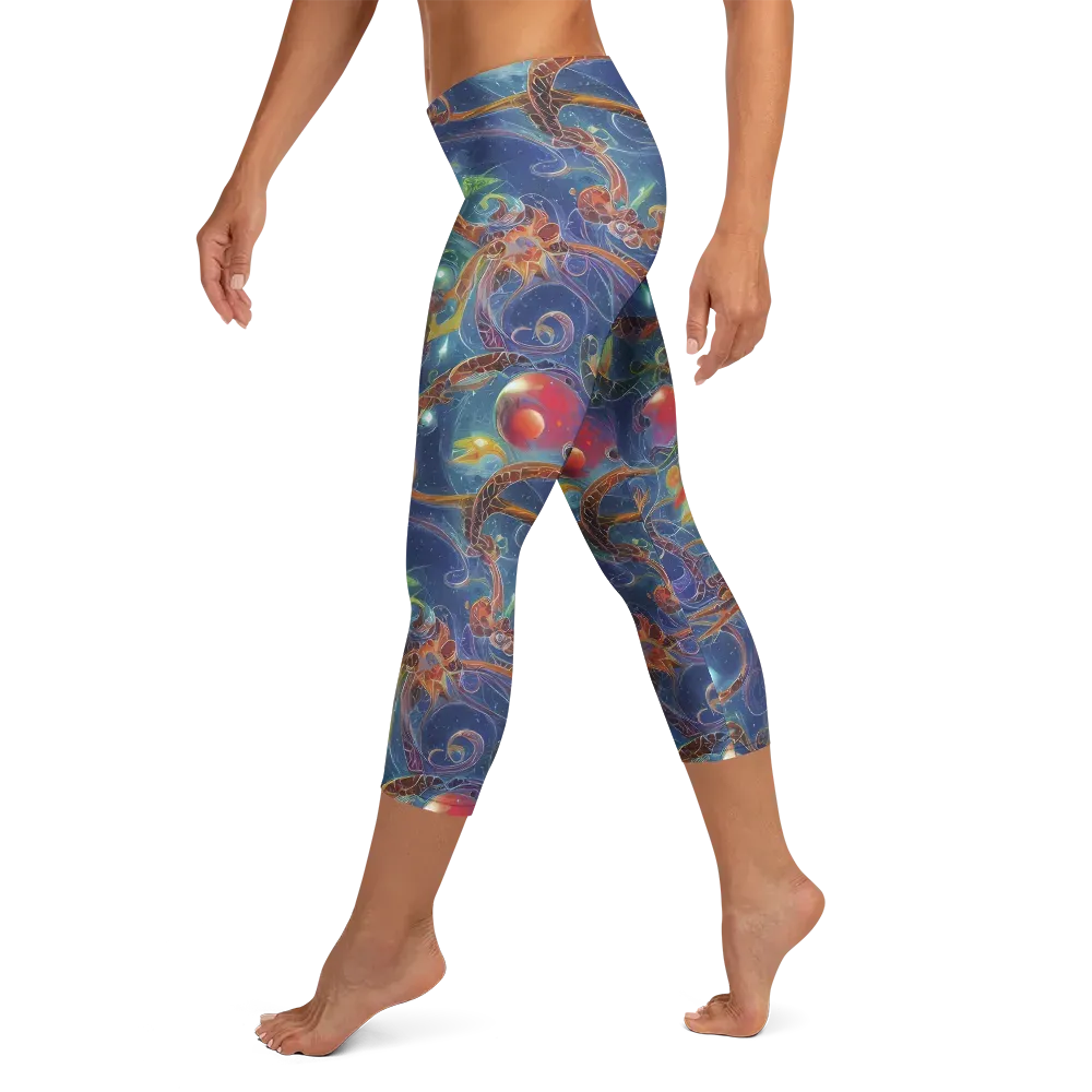 Sapphire Eden on Capri Leggings — Left