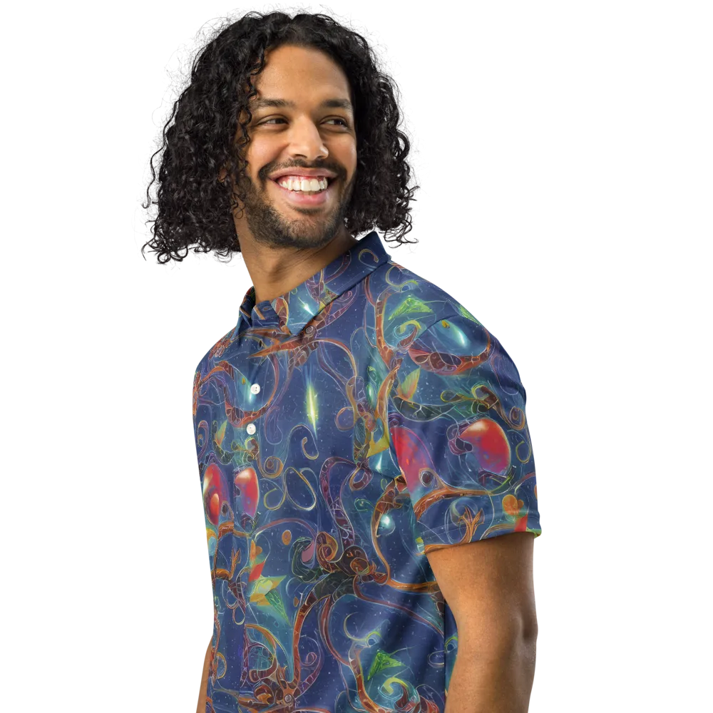 Sapphire Eden on Men's Slim Fit Polo Shirt — Left Front