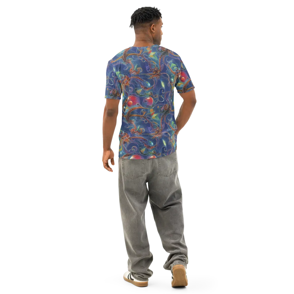 Sapphire Eden on Men's Cotton Crew Neck T-Shirt — Back