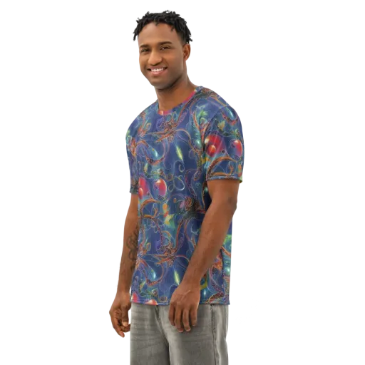 Sapphire Eden on a Men's Cotton Crew Neck T-Shirt