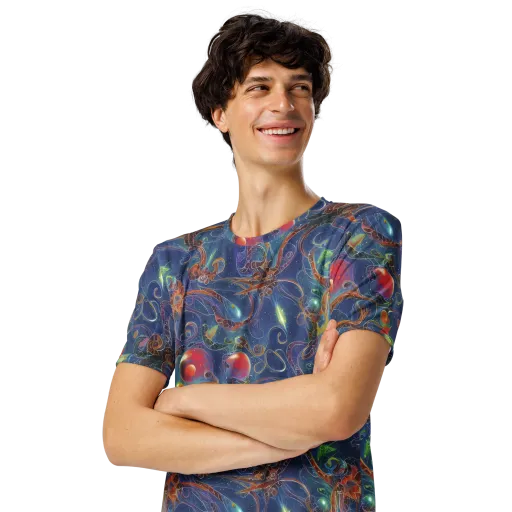 Sapphire Eden on a Men's Crew Neck T-Shirt