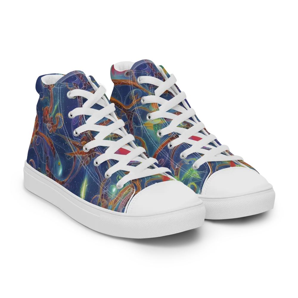 Sapphire Eden on Men's High Top Canvas Shoes — Right Front