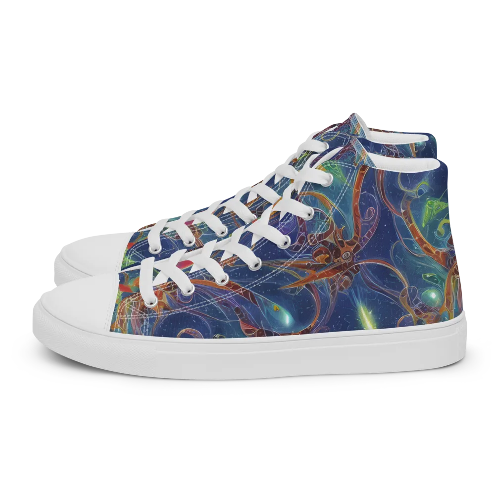 Sapphire Eden on Men's High Top Canvas Shoes — Left