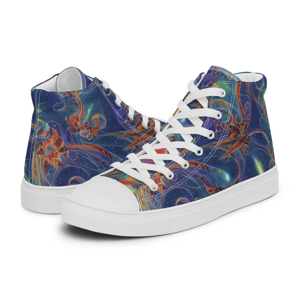Sapphire Eden on Men's High Top Canvas Shoes — Left