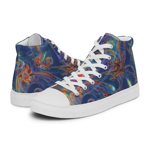 Sapphire Eden on a Men's High Top Canvas Shoes