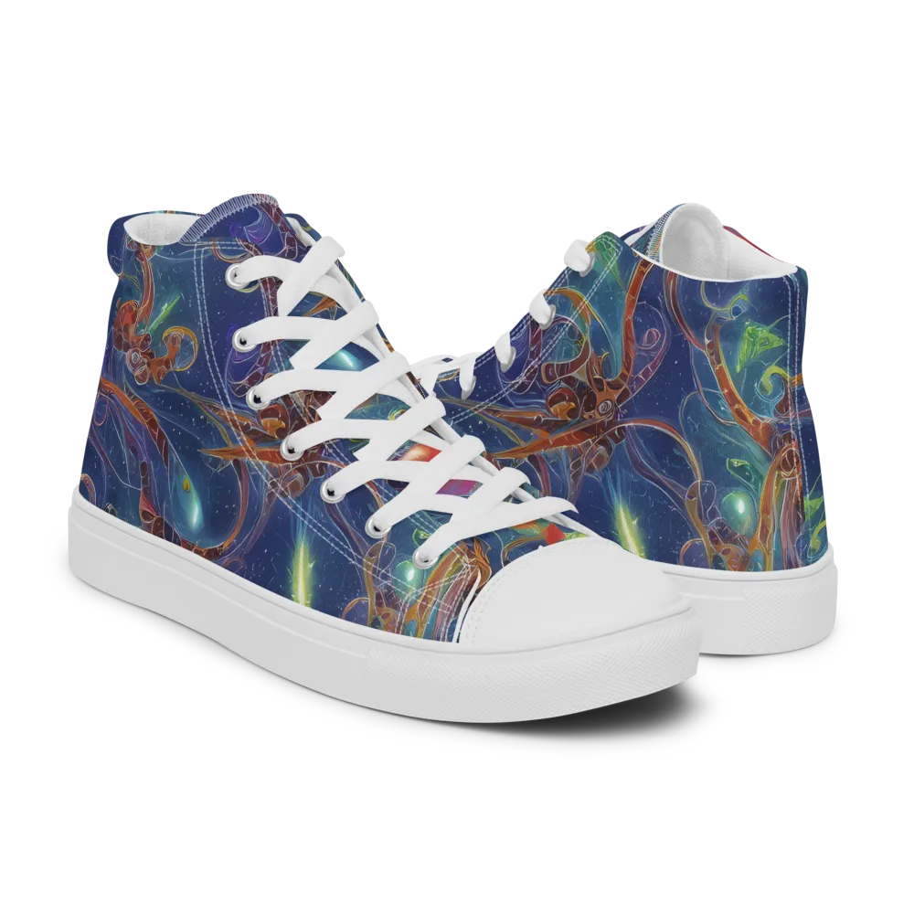 Sapphire Eden on Men's High Top Canvas Shoes — Right