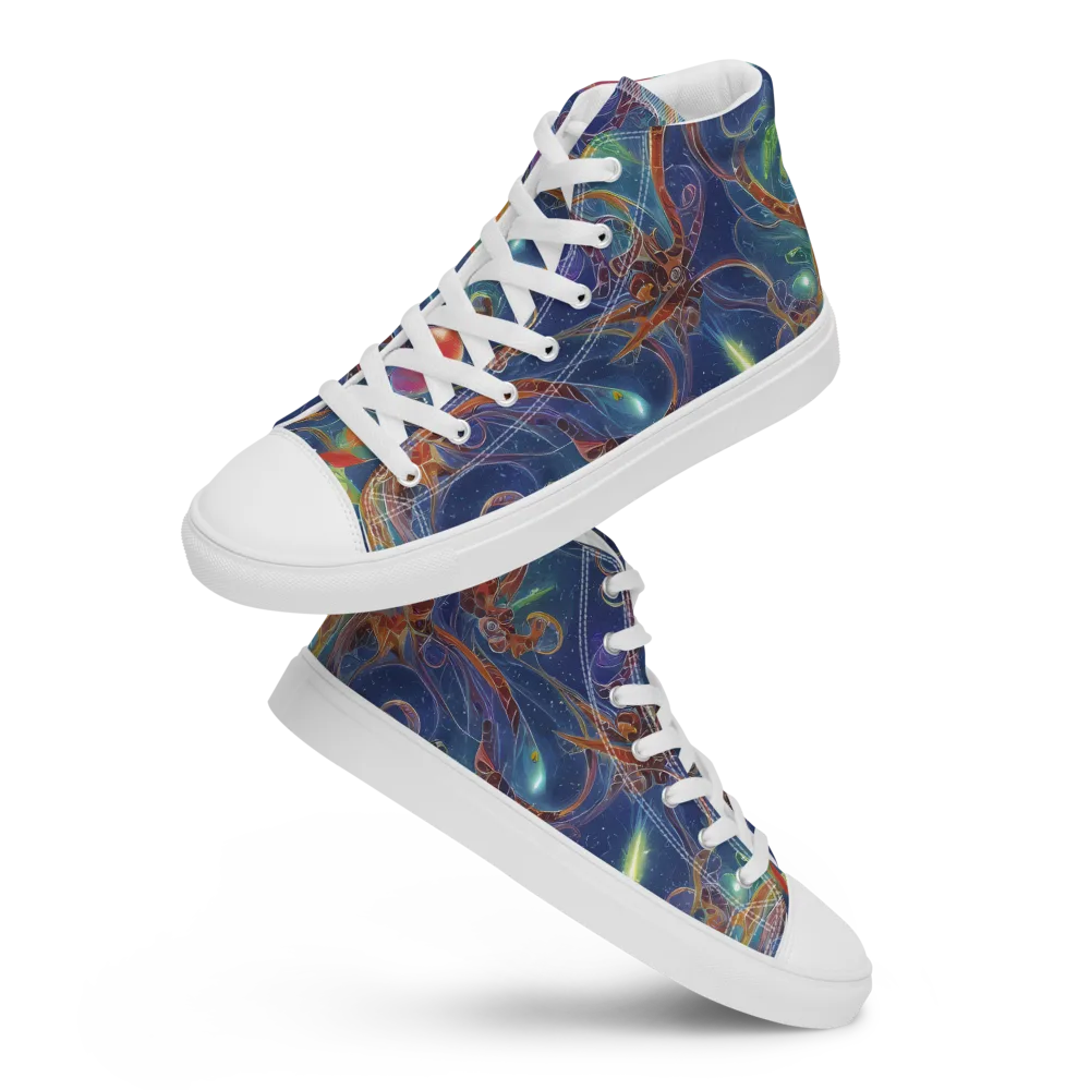 Sapphire Eden on Men's High Top Canvas Shoes — Front