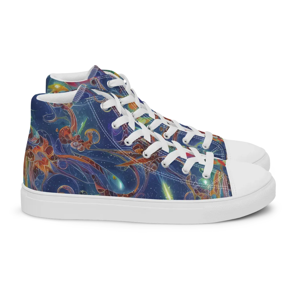 Sapphire Eden on Women's High Top Canvas Shoes — Right