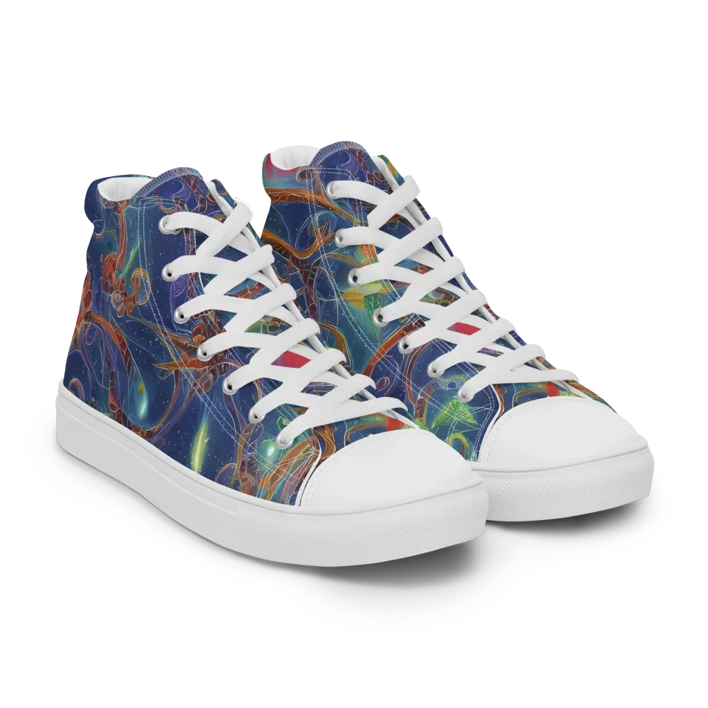 Sapphire Eden on Women's High Top Canvas Shoes — Right Front