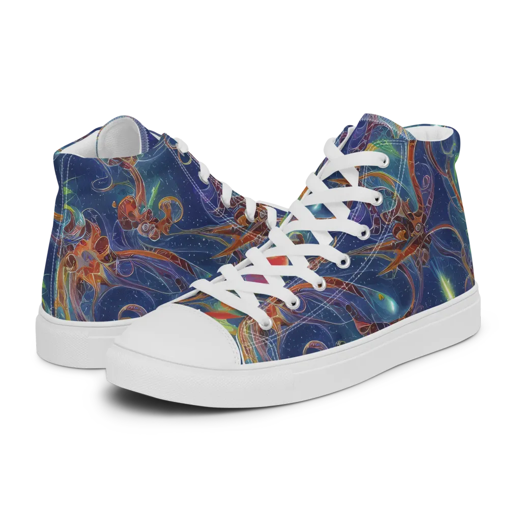 Sapphire Eden on Women's High Top Canvas Shoes — Left