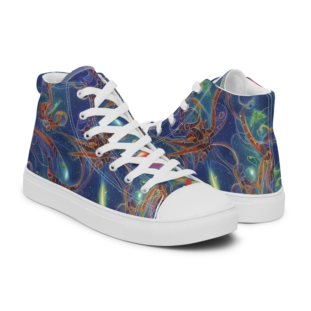 Sapphire Eden on Women's High Top Canvas Shoes — Right