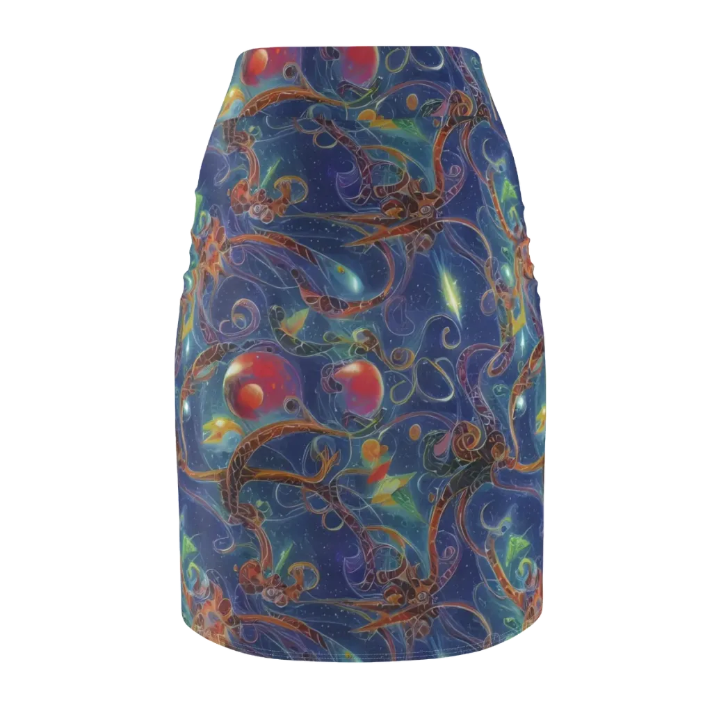 Sapphire Eden on Pencil Skirt — Back