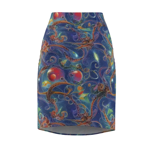 Sapphire Eden on a Pencil Skirt
