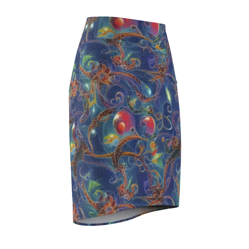 Sapphire Eden on Pencil Skirt — Front Side