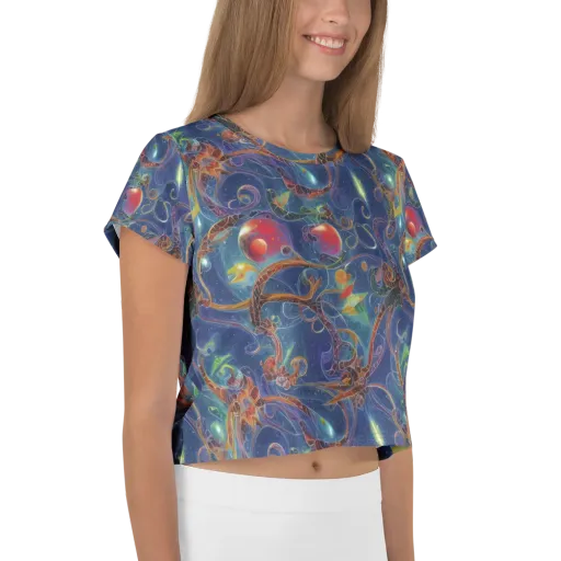 Sapphire Eden on a Crop Tee