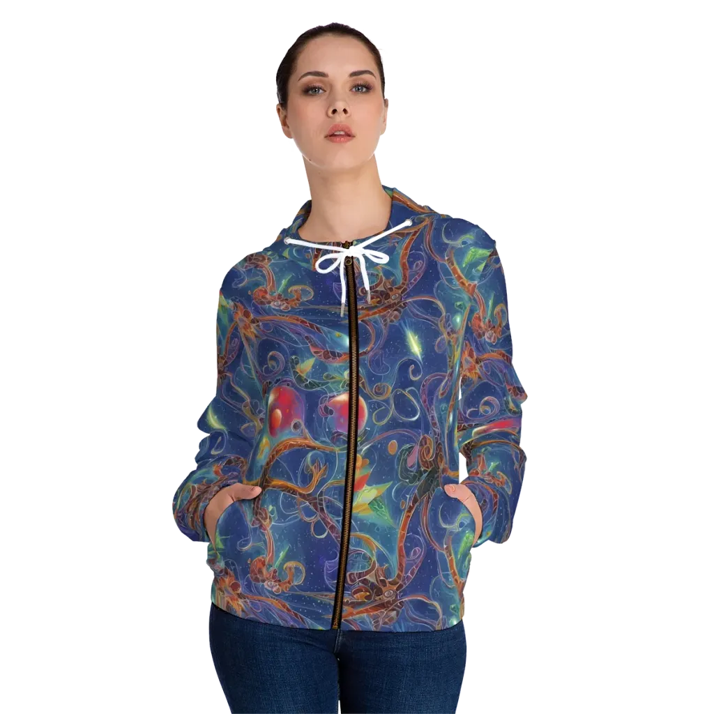 Sapphire Eden on Women's Full-Zip Hoodie — Front On Person