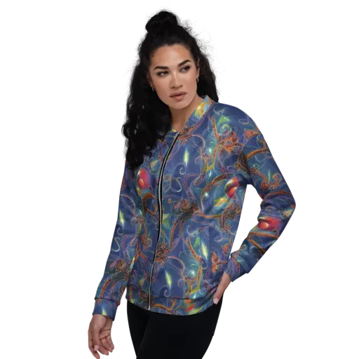 Sapphire Eden on a Bomber Jacket