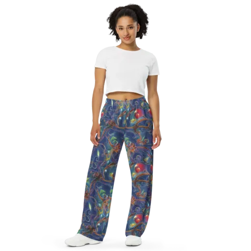 Sapphire Eden on a Wide-Leg Pants