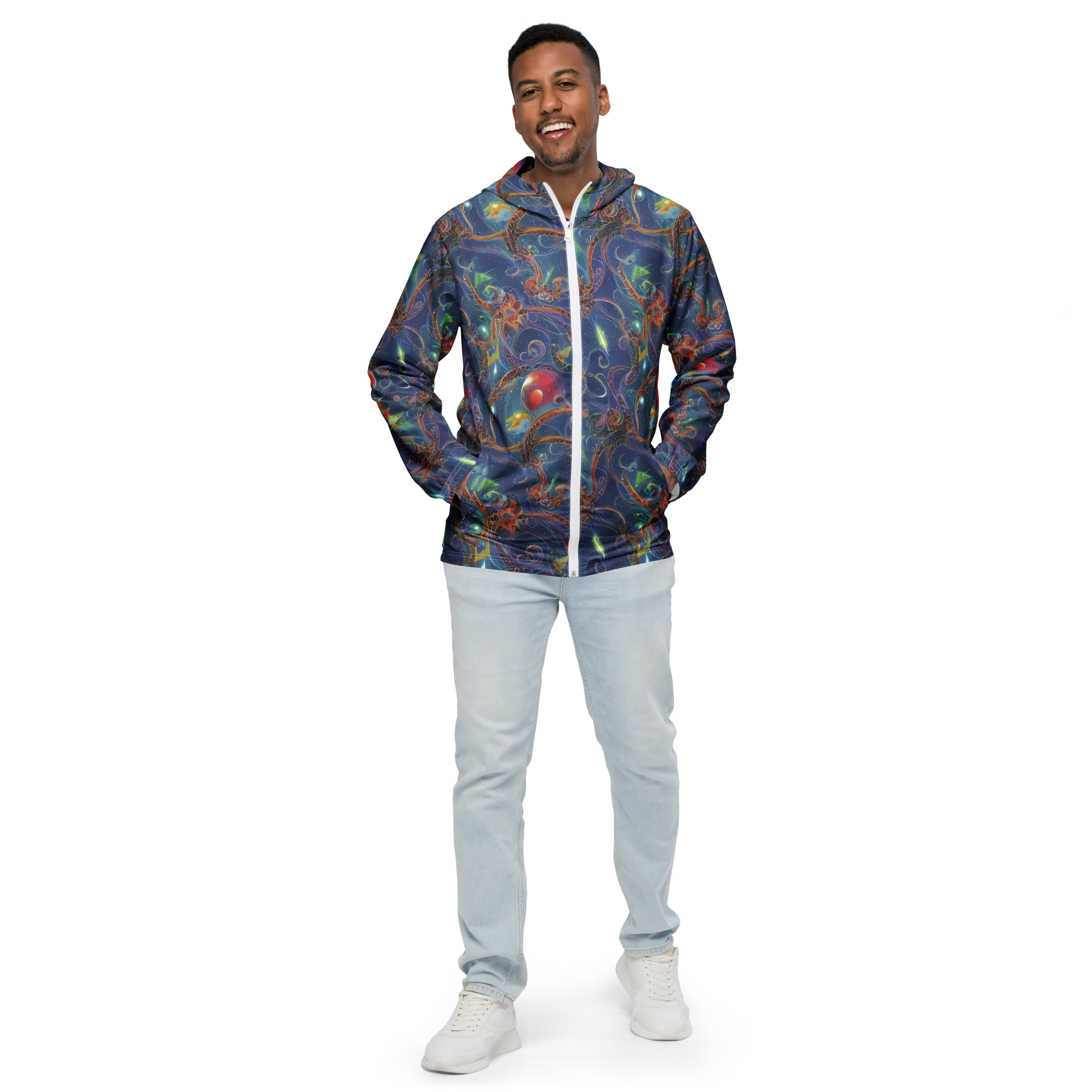 Sapphire Eden on Men's Windbreaker — Front