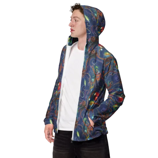 Sapphire Eden on a Men's Windbreaker