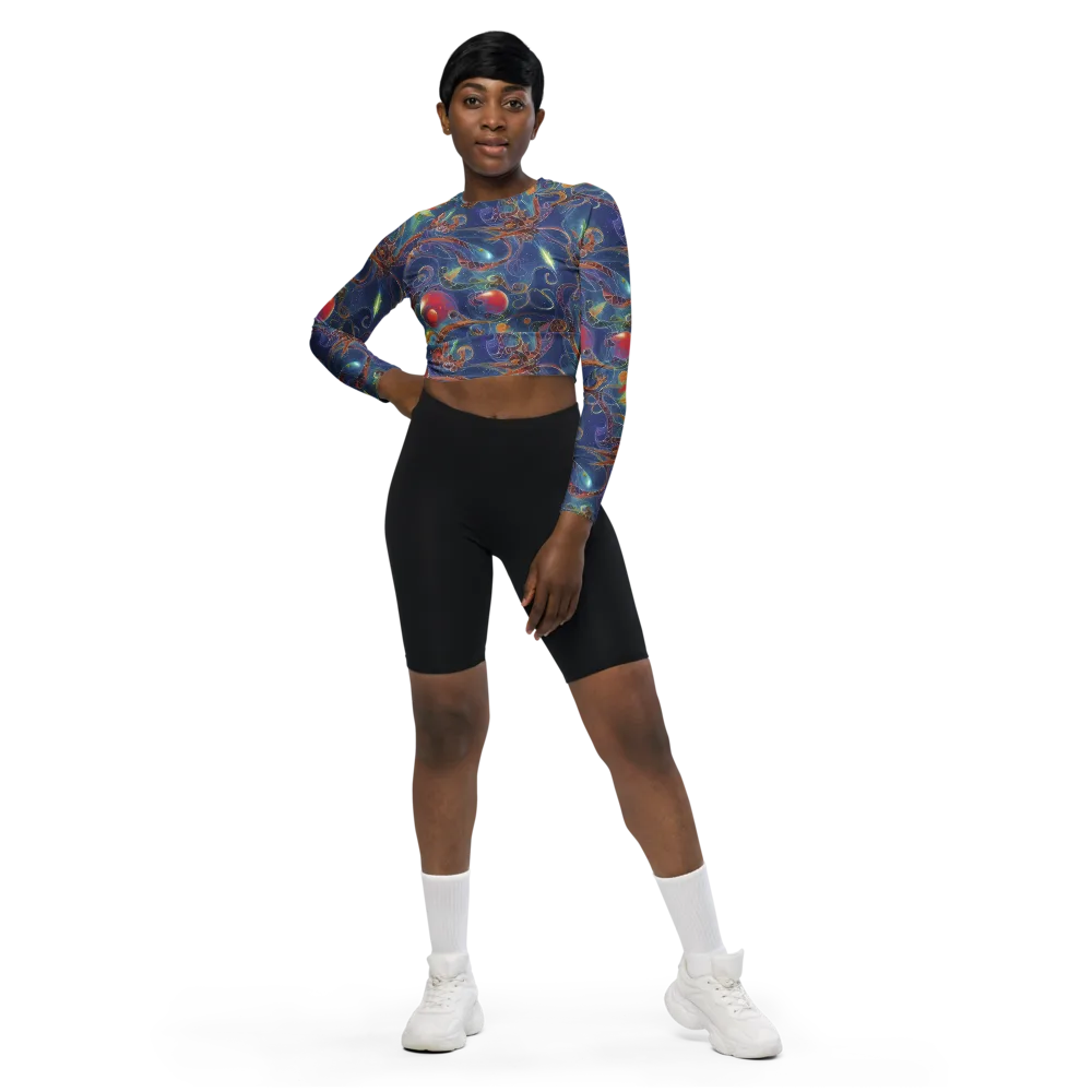 Sapphire Eden on Long Sleeve Crop Top — Front