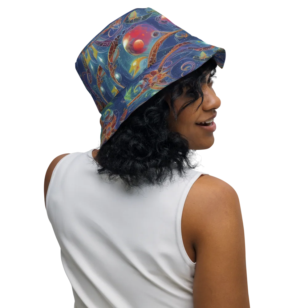 Sapphire Eden on Reversible Bucket Hat — Right Outside