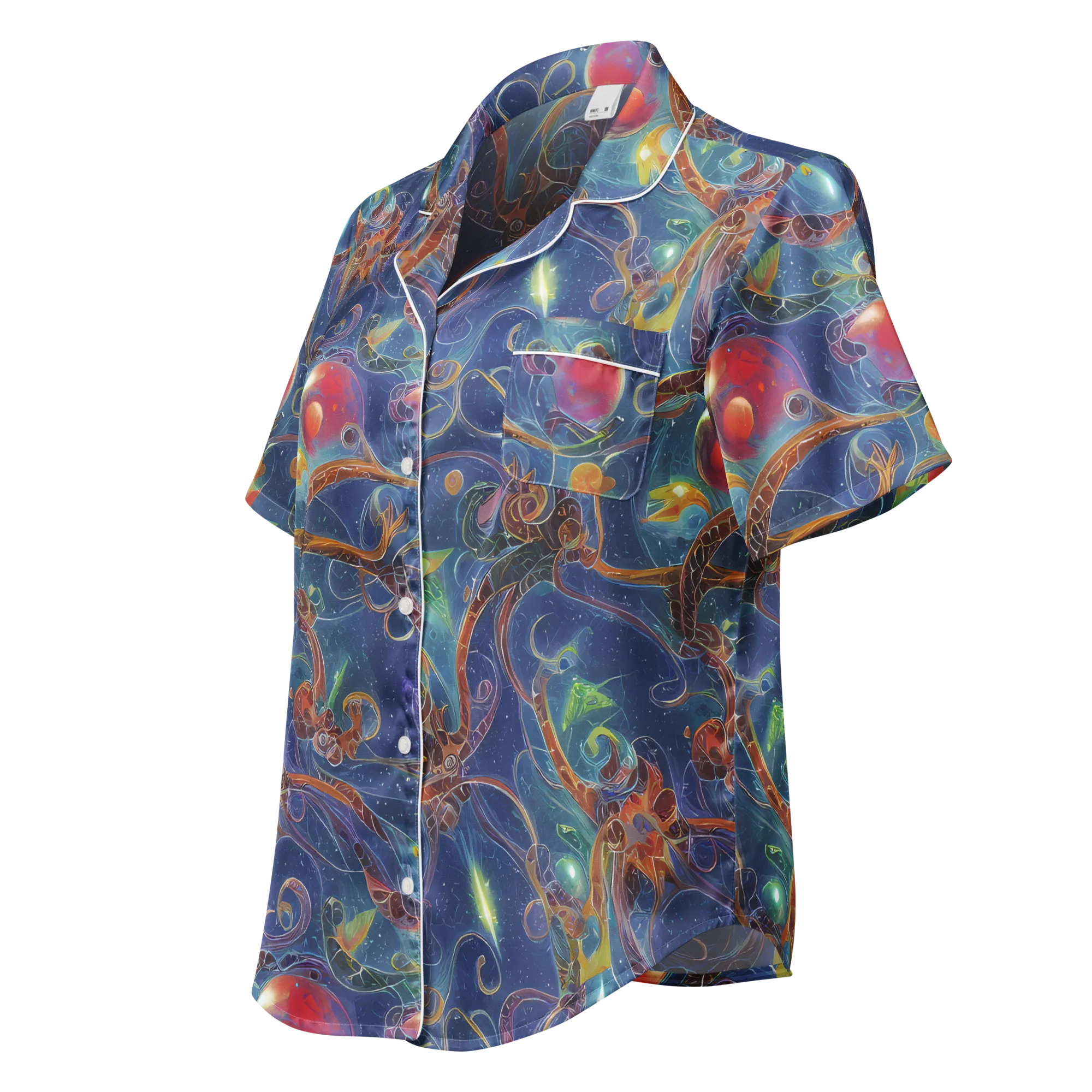 Sapphire Eden on Women's Short Sleeve Pajama Top — Left Front