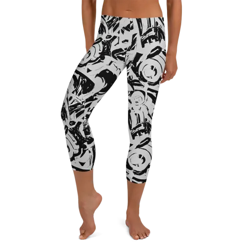 Inkstorm Bloom on a Capri Leggings