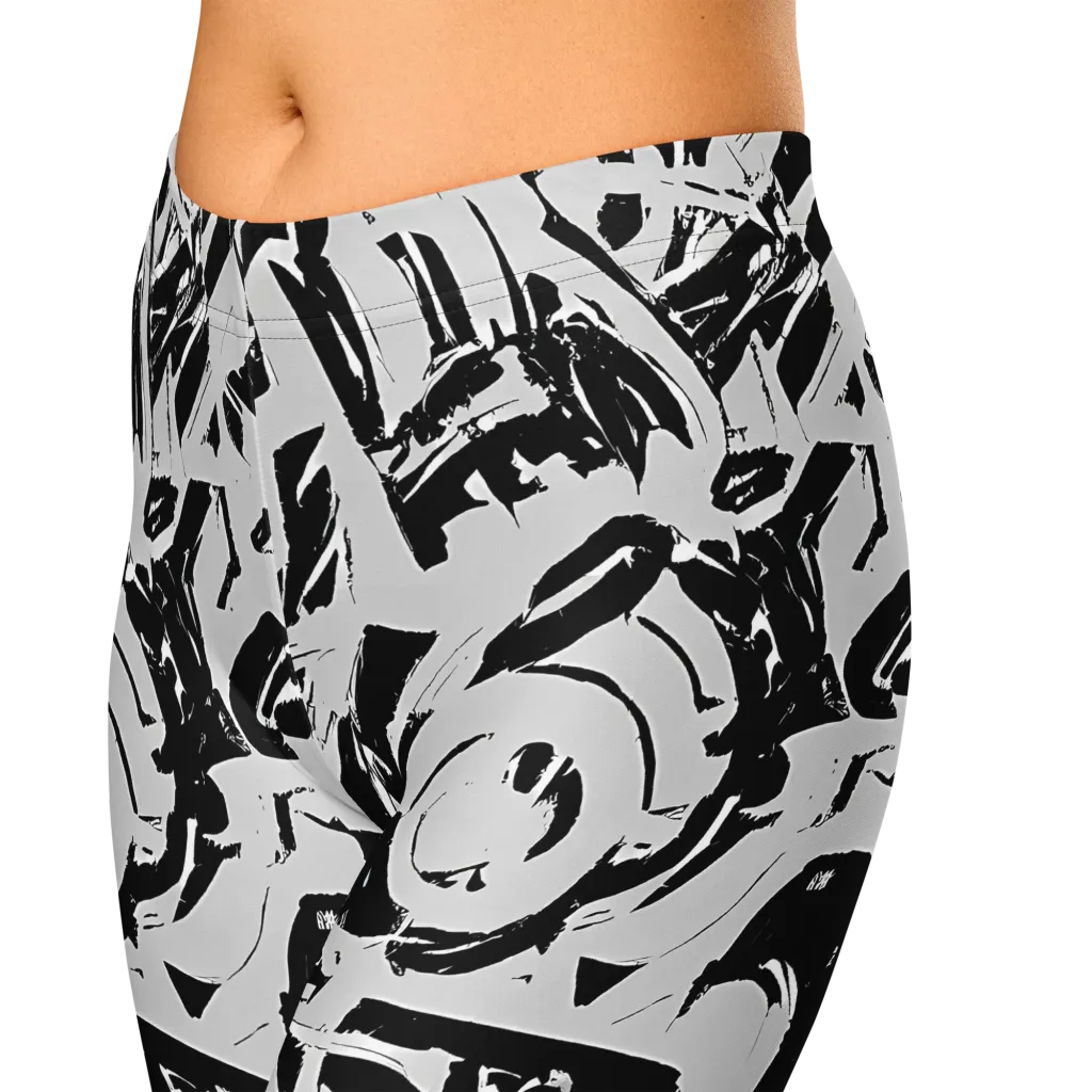 Inkstorm Bloom on Capri Leggings — Zoomed-in