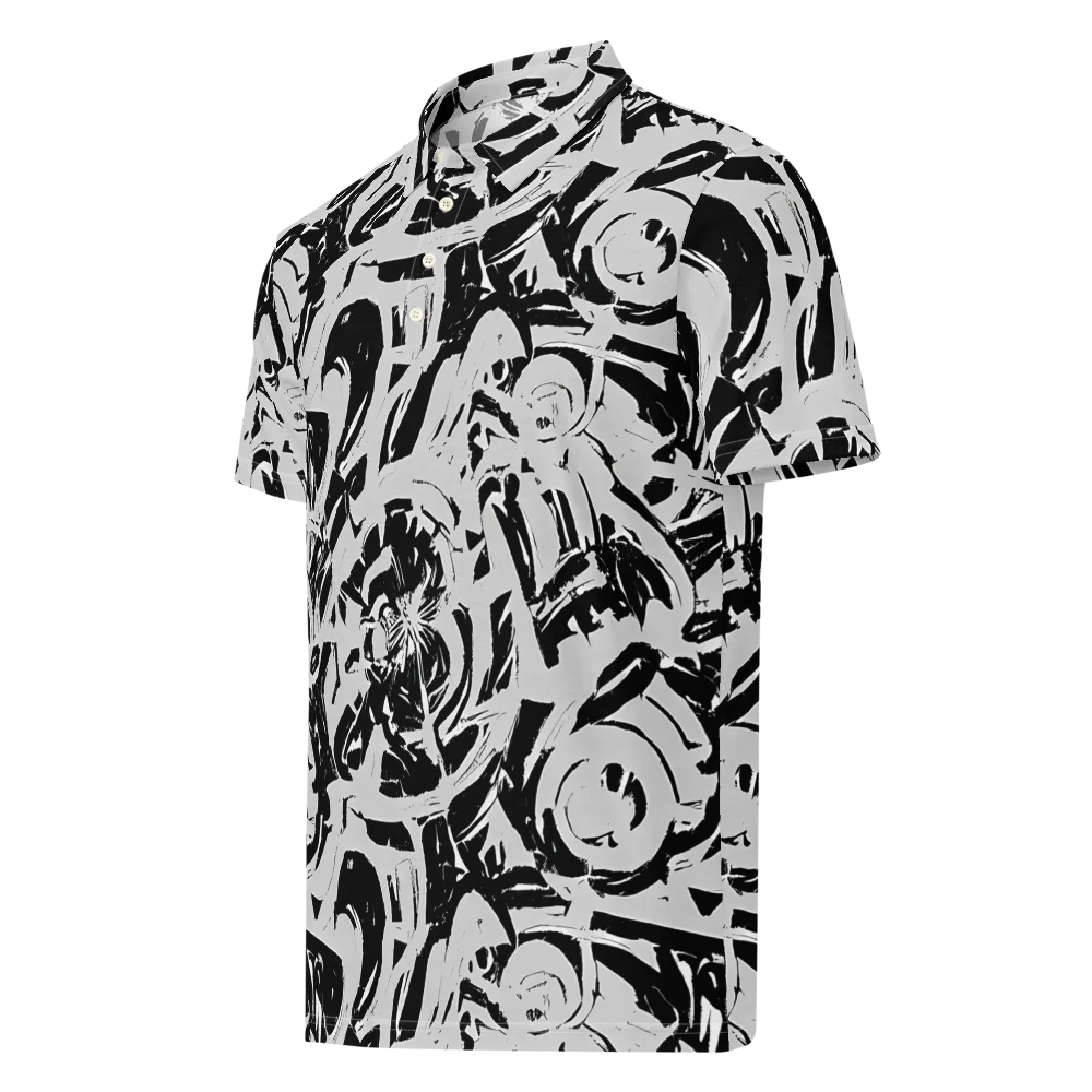 Inkstorm Bloom on Men's Slim Fit Polo Shirt — Left Front