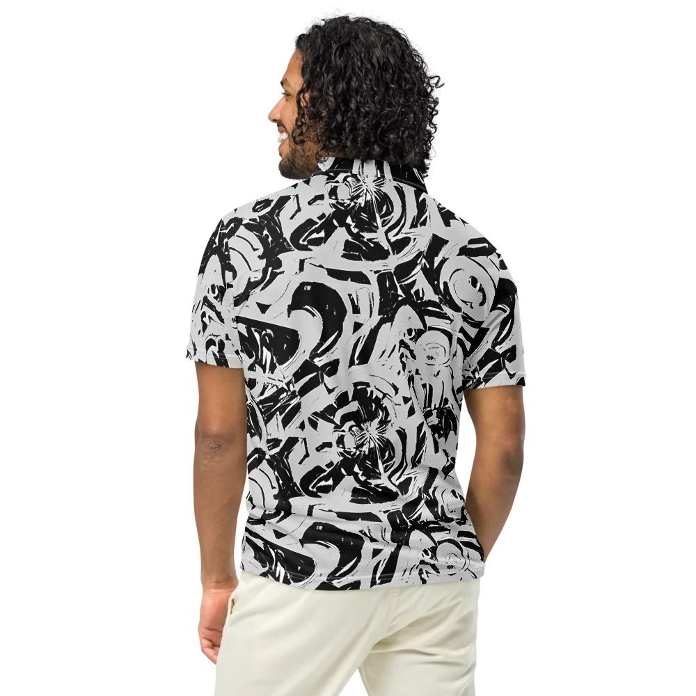 Inkstorm Bloom on Men's Slim Fit Polo Shirt — Back