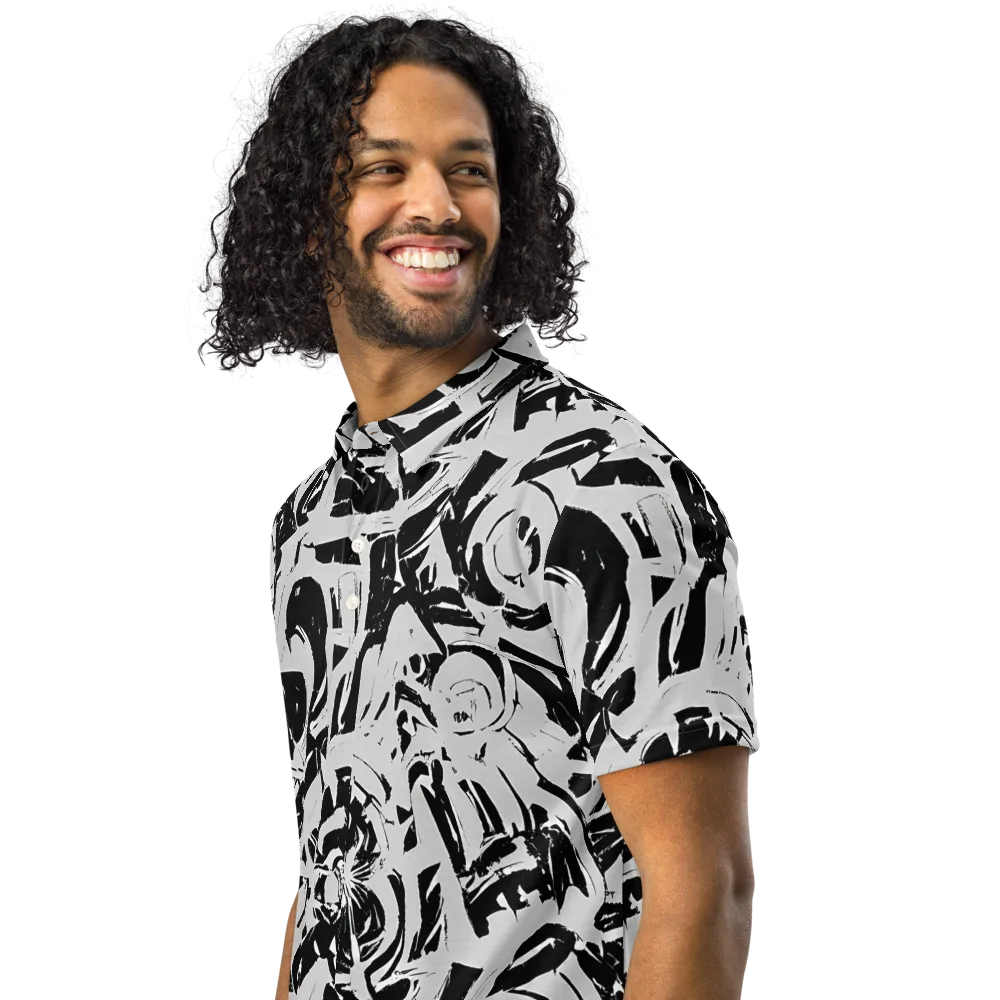 Inkstorm Bloom on Men's Slim Fit Polo Shirt — Left Front