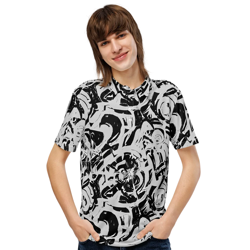 Inkstorm Bloom on Men's Slim Fit Polo Shirt — Front