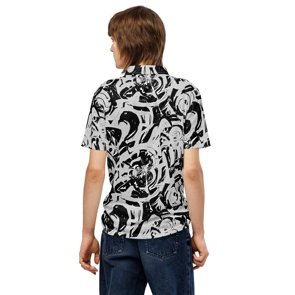 Inkstorm Bloom on Men's Slim Fit Polo Shirt — Back