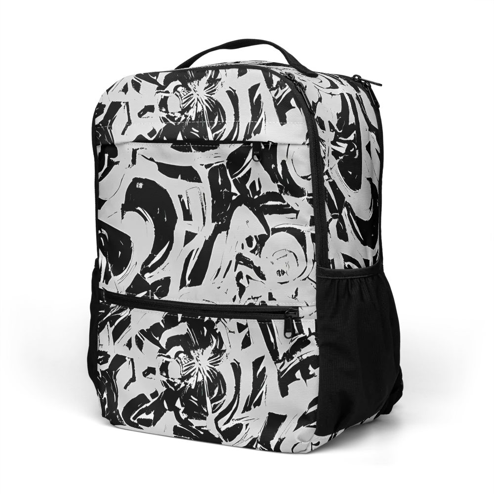 Inkstorm Bloom on Utility Backpack — Left Front