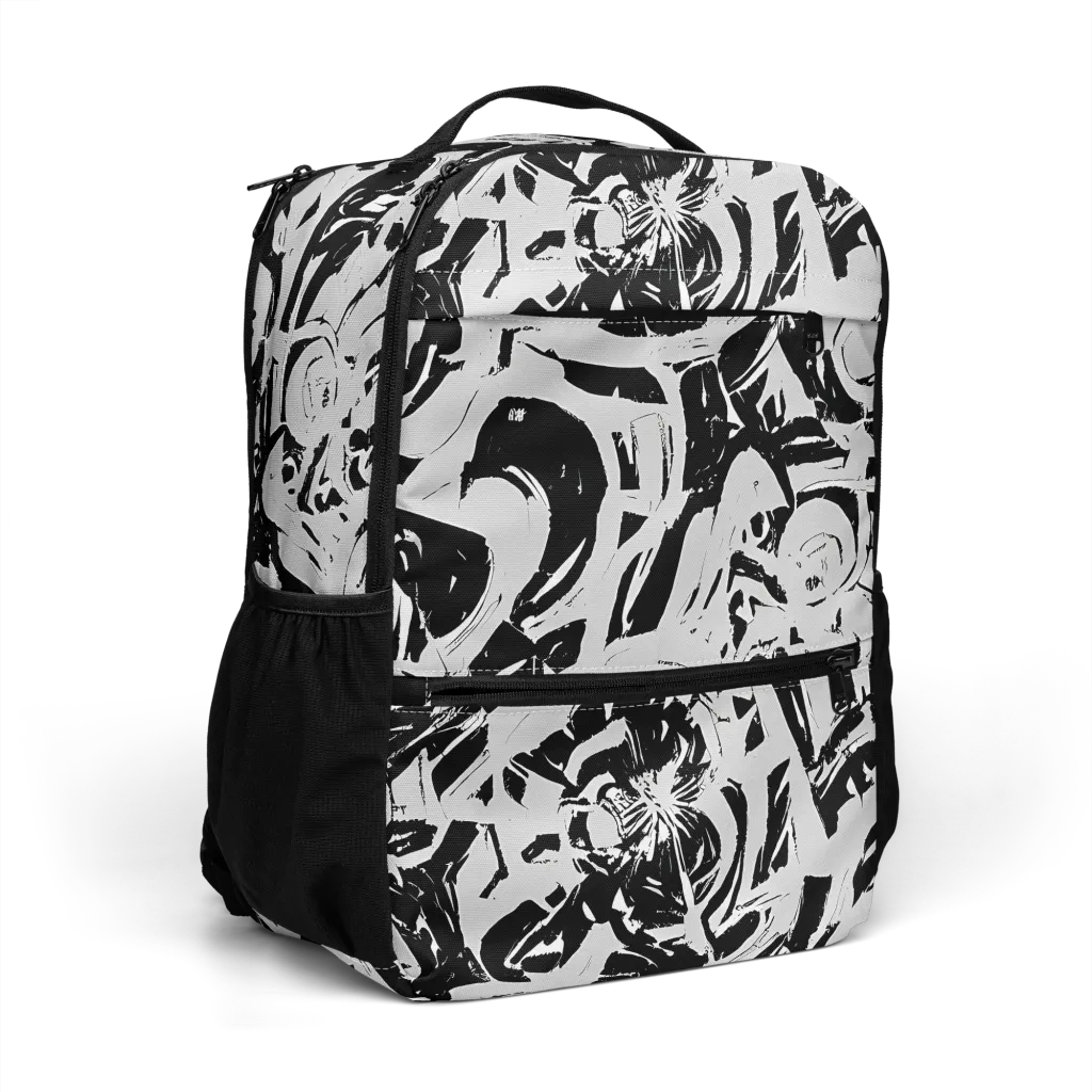 Inkstorm Bloom on Utility Backpack — Right Front