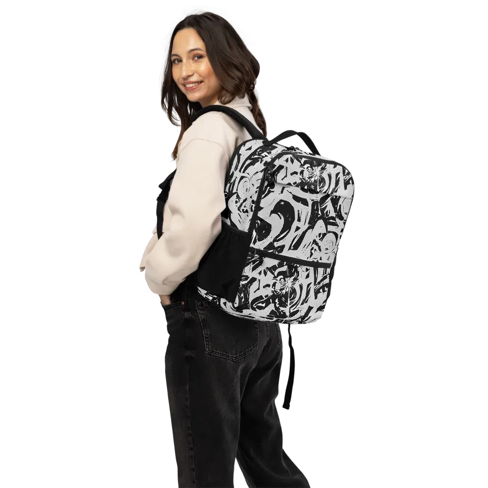 Inkstorm Bloom on Utility Backpack — Back