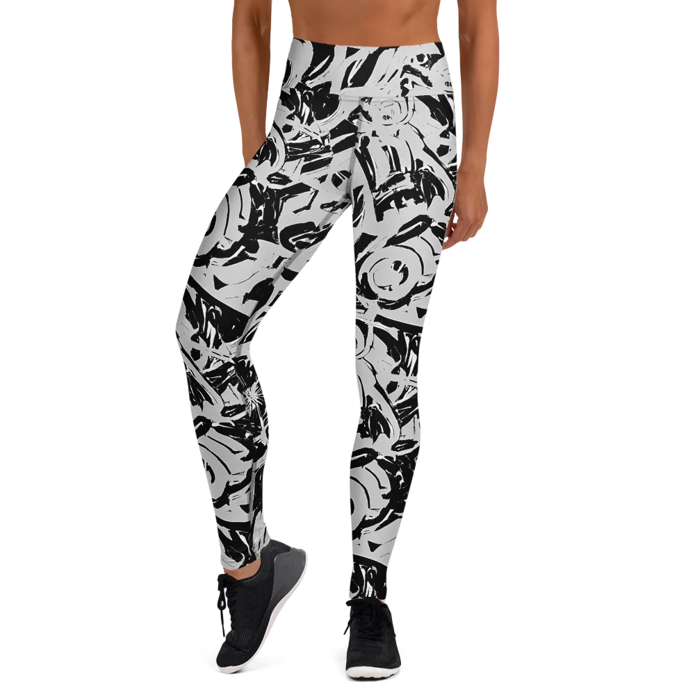 Inkstorm Bloom on Yoga Leggings — Front