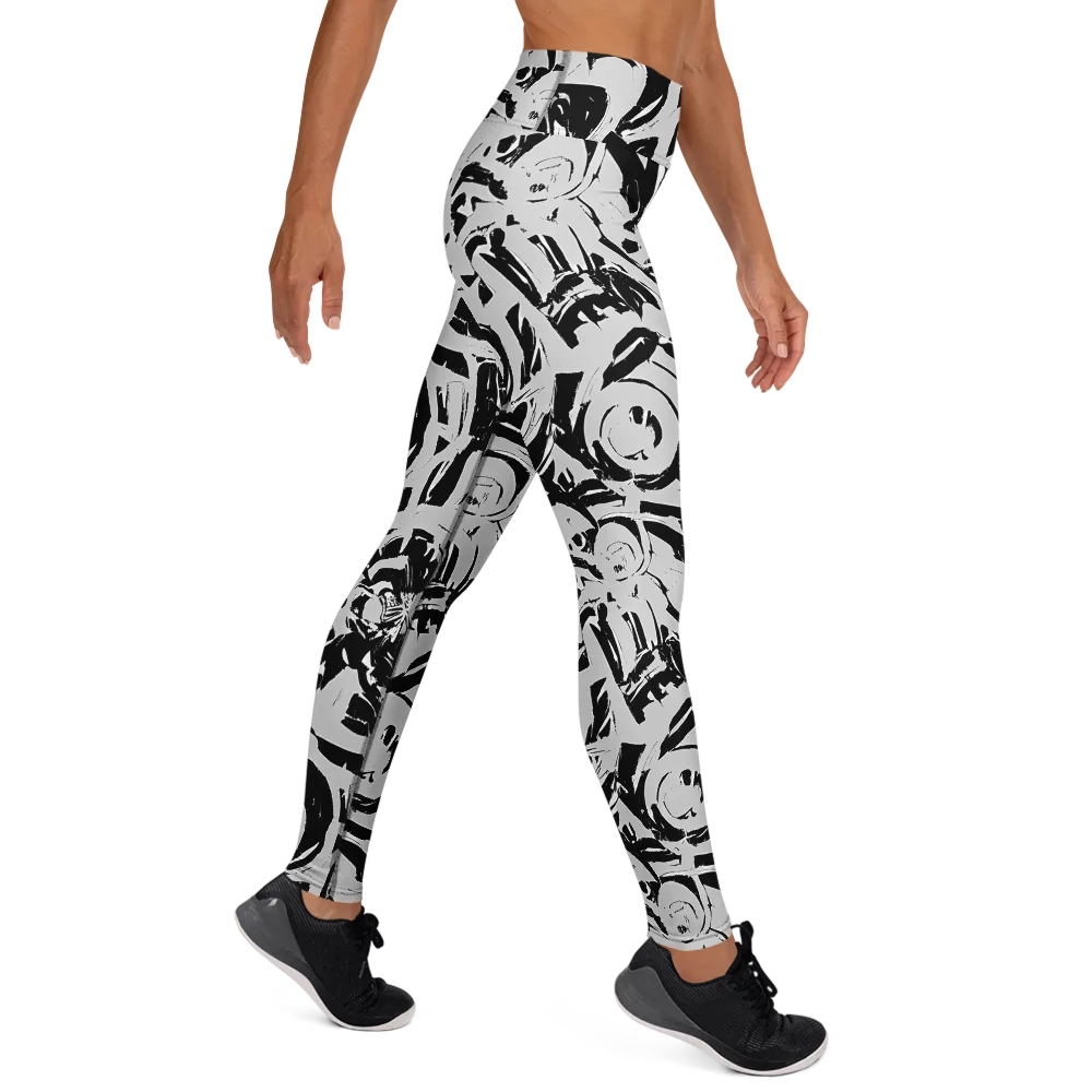 Inkstorm Bloom on Yoga Leggings — Right