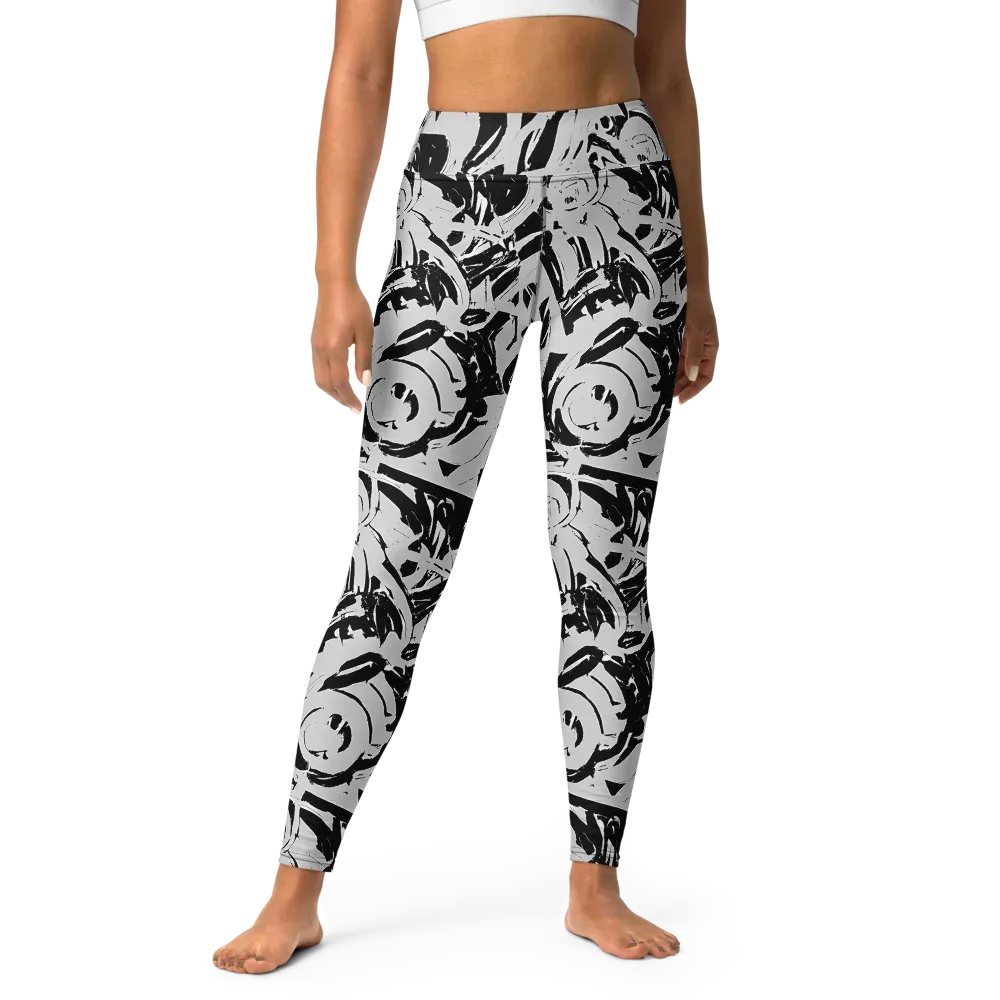 Inkstorm Bloom on Yoga Leggings — Front
