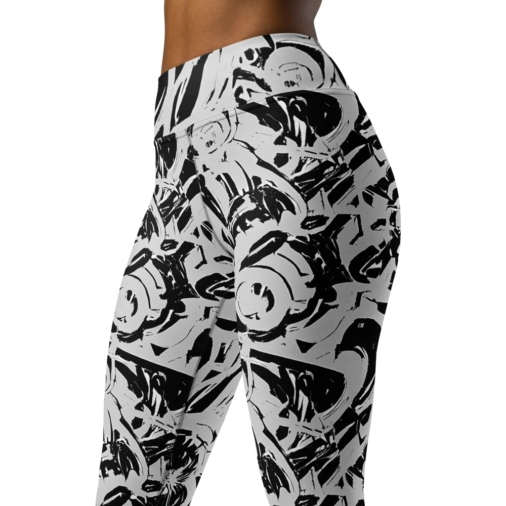 Inkstorm Bloom on Yoga Leggings — Left Front