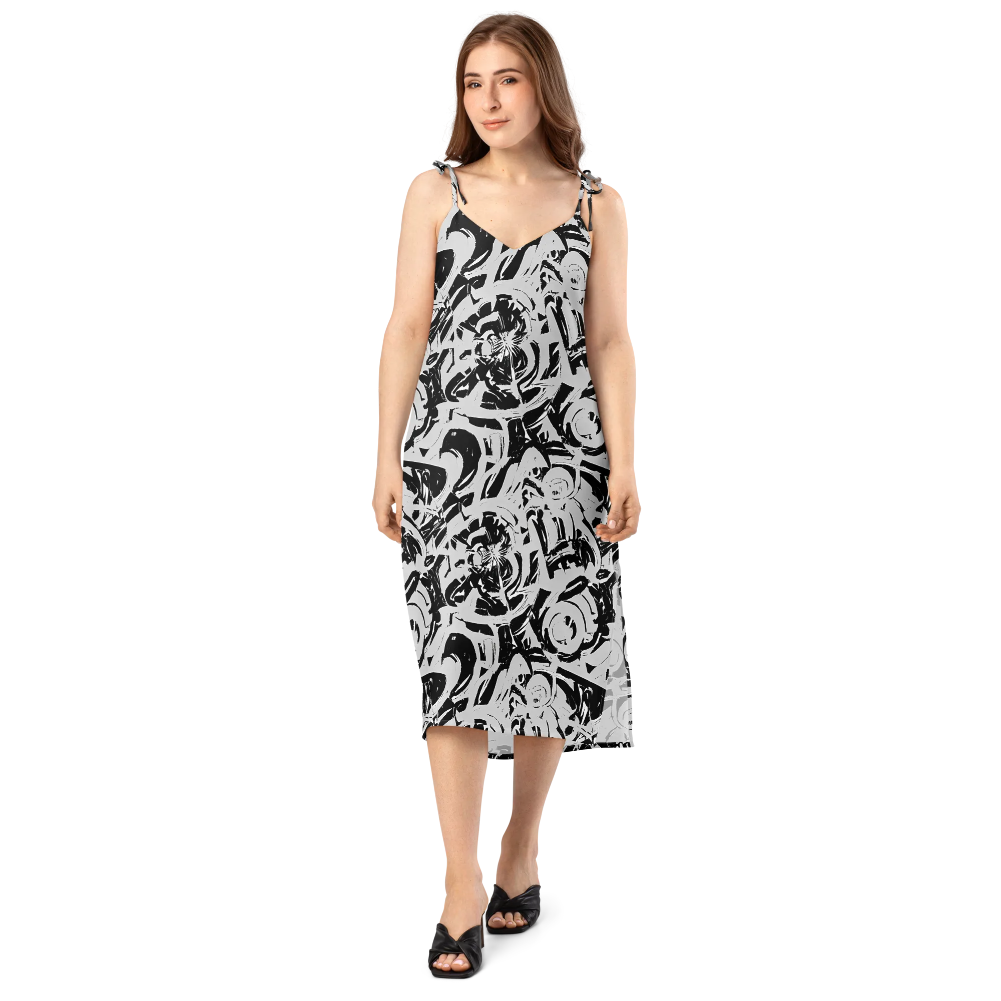 Inkstorm Bloom on Slip Dress — Front