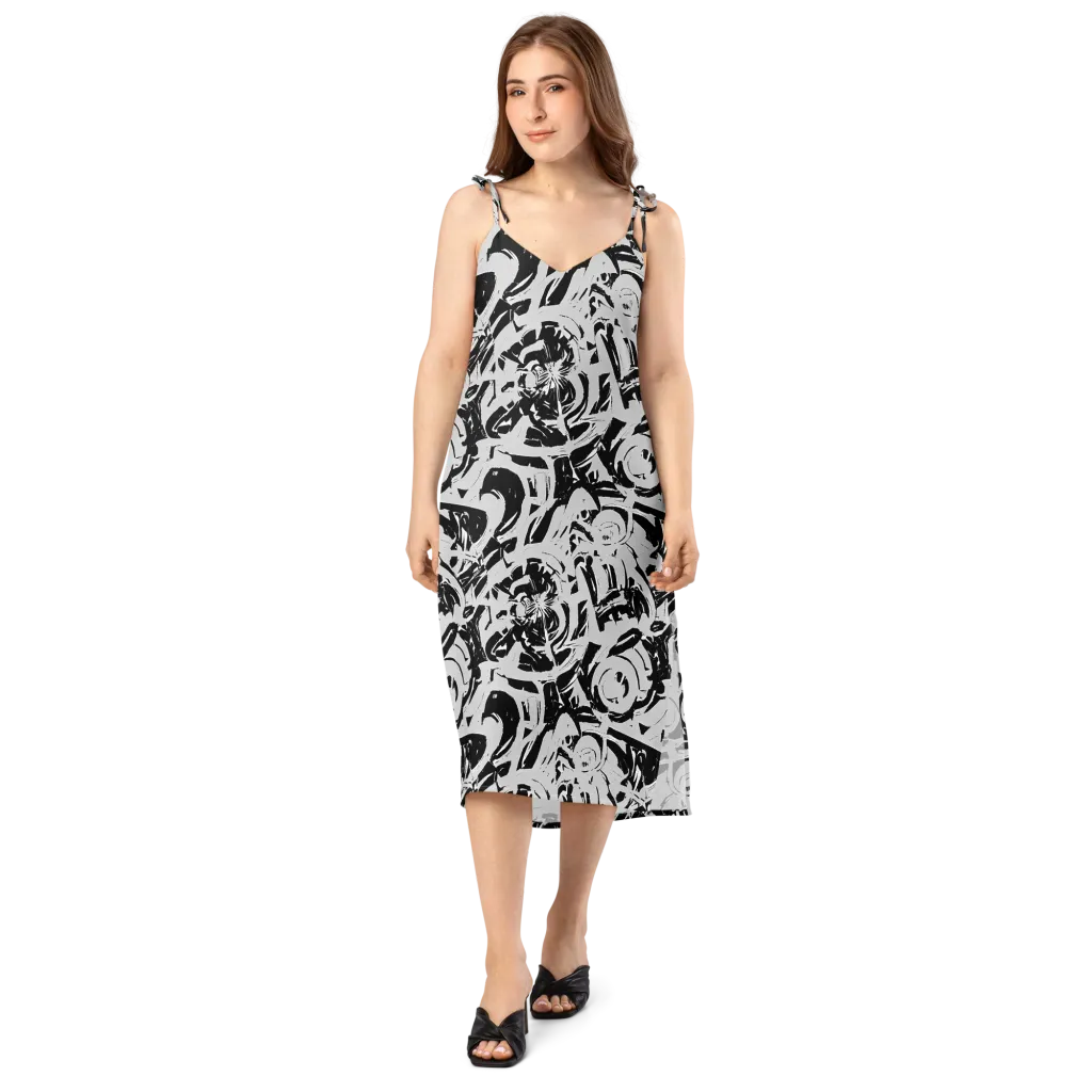 Inkstorm Bloom on Slip Dress — Front