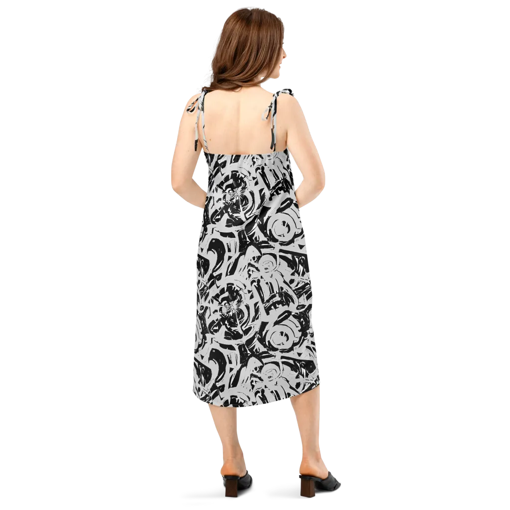 Inkstorm Bloom on Slip Dress — Back