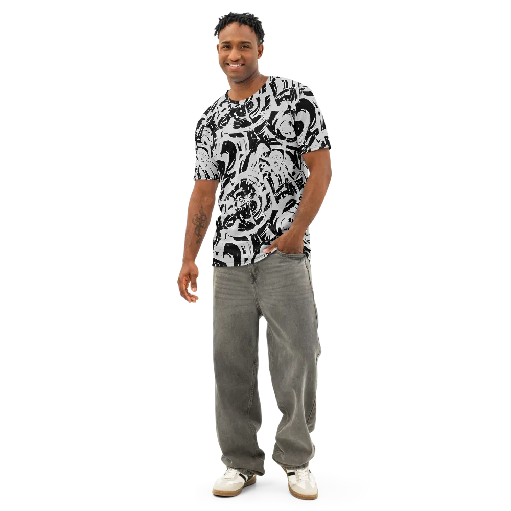 Inkstorm Bloom on Men's Cotton Crew Neck T-Shirt — Front