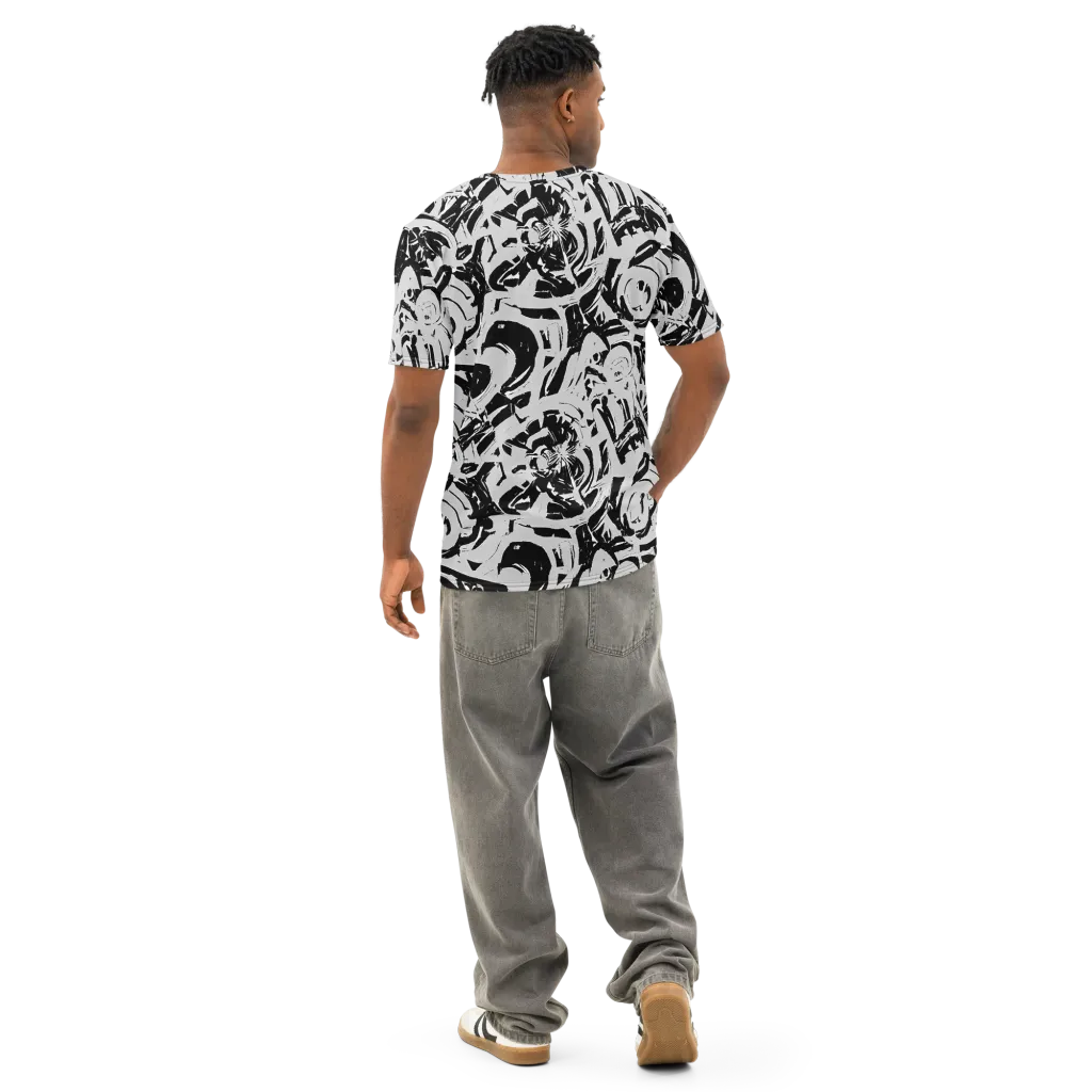 Inkstorm Bloom on Men's Cotton Crew Neck T-Shirt — Back