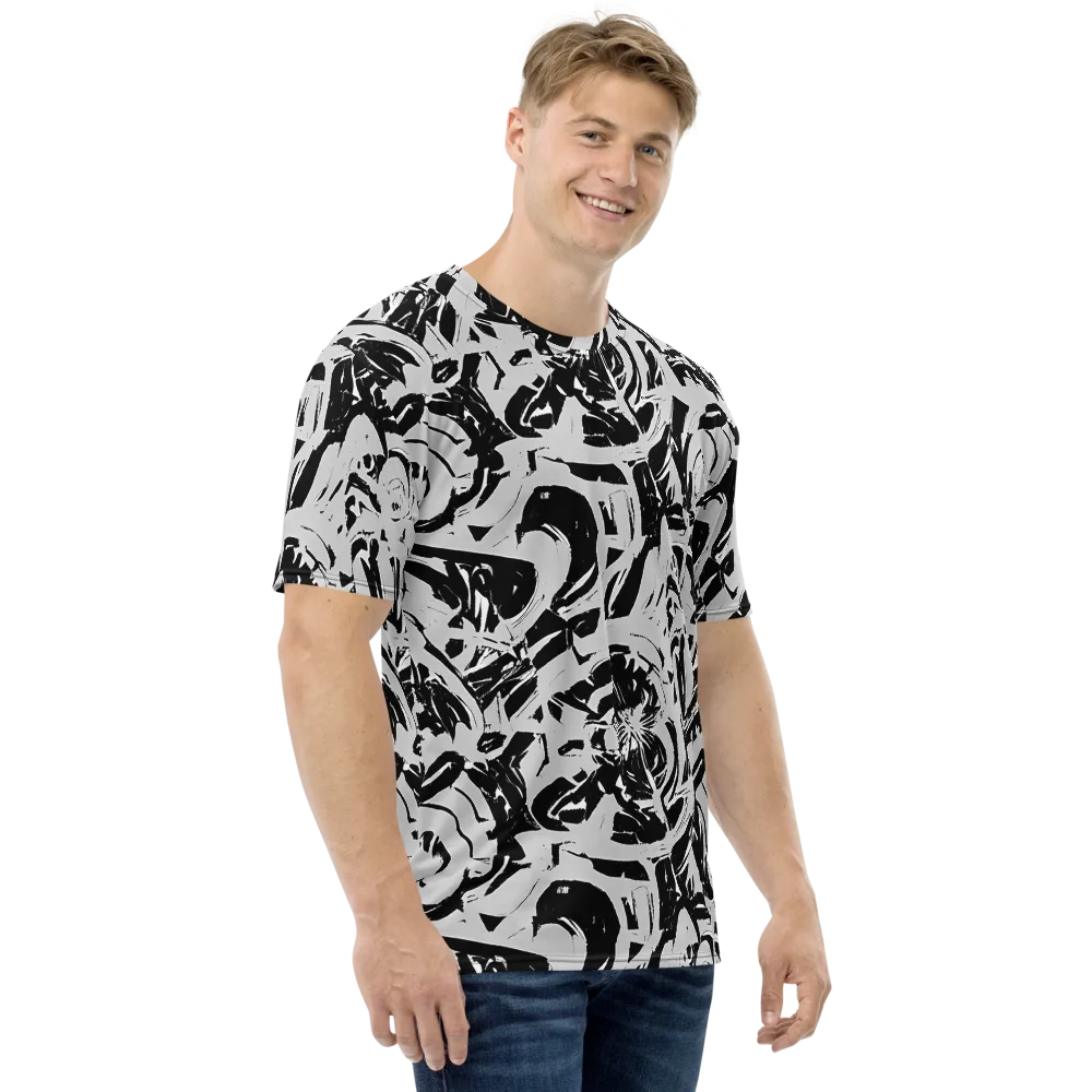 Inkstorm Bloom on Men's Crew Neck T-Shirt — Right