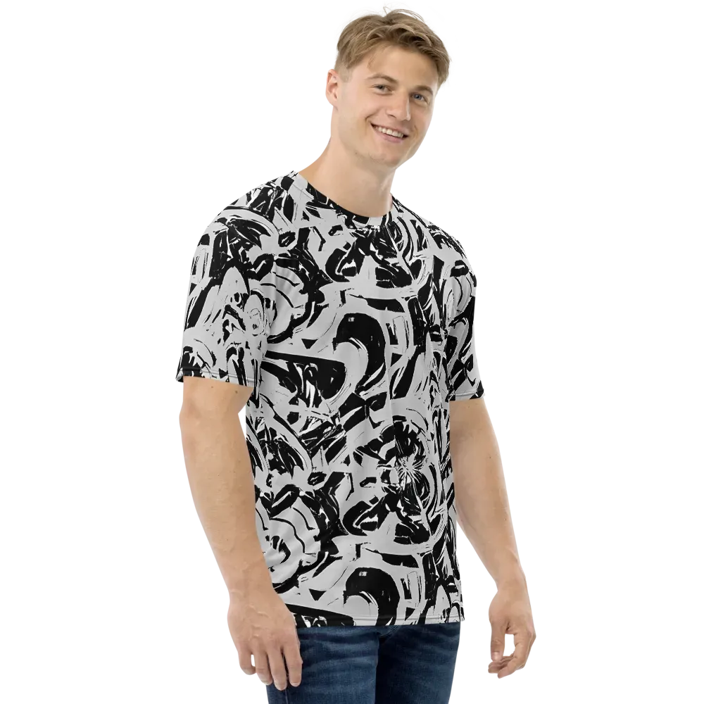 Inkstorm Bloom on Men's Crew Neck T-Shirt — Right