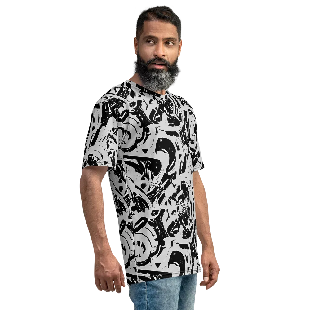 Inkstorm Bloom on Men's Crew Neck T-Shirt — Right